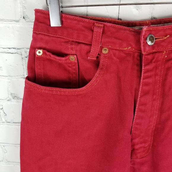 IKEDA | vintage 90s y2k tapered high waist coloured denim jeans - Picture 4 of 8
